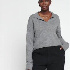 Reformation Cashmere Polo Sweater